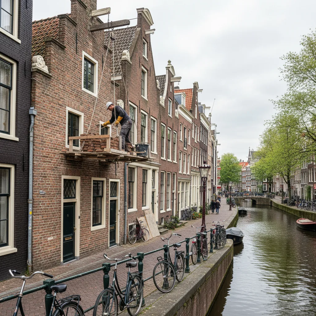 Metselwerk aan gevels in Amsterdam