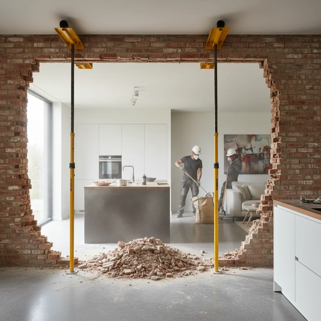 Doorbraak maken in dragende muur met latei