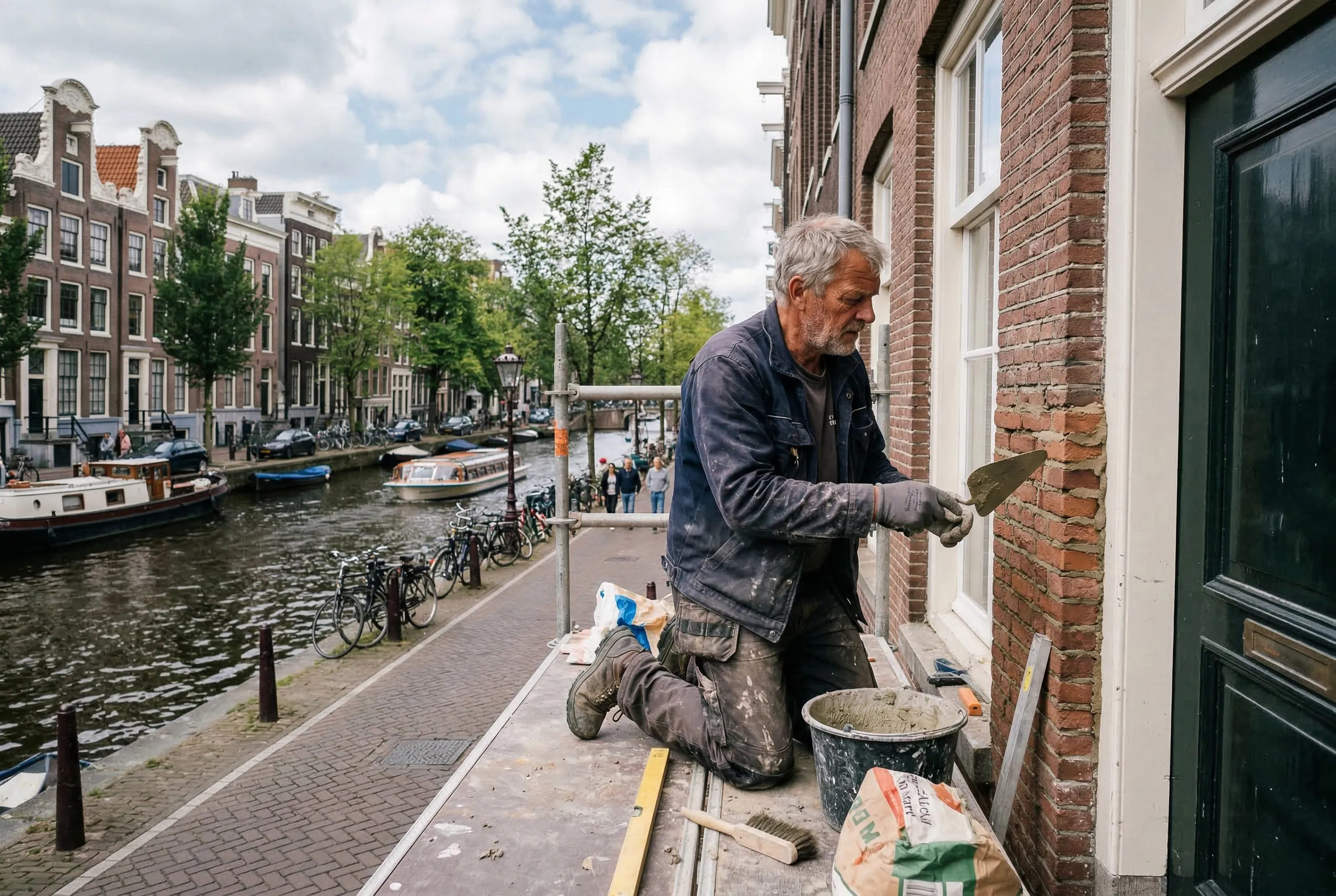 Voegwerk grachtenpand