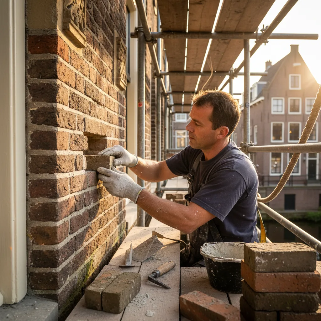 Restauratie metselwerk aan historisch monument