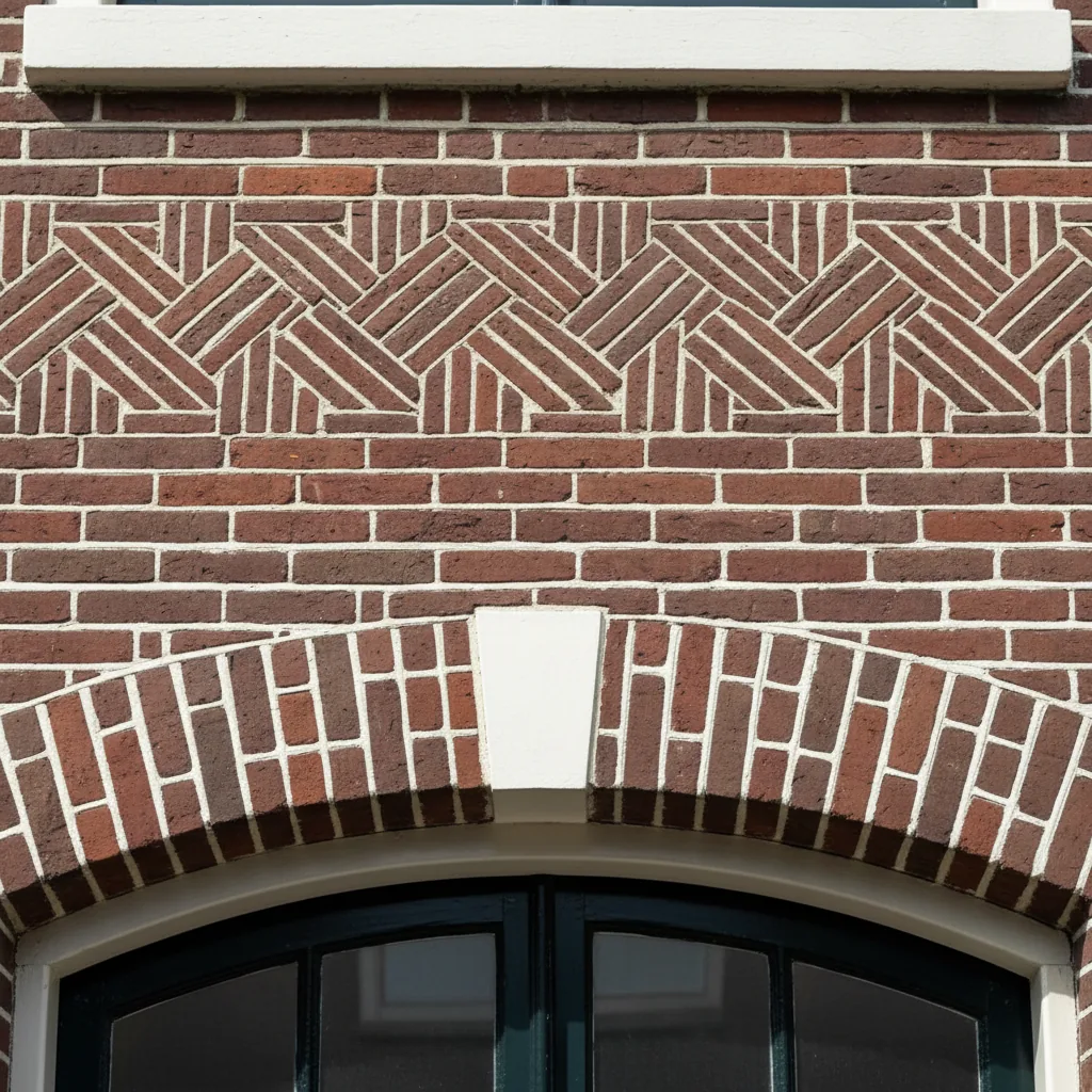 Vakman metselt rollaag boven raamopening